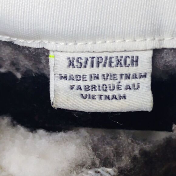 AMERICAN EAGLE Sherpa Fleece Black and White Checkered Pullover Hoodie Size XS - Picture 6 of 7